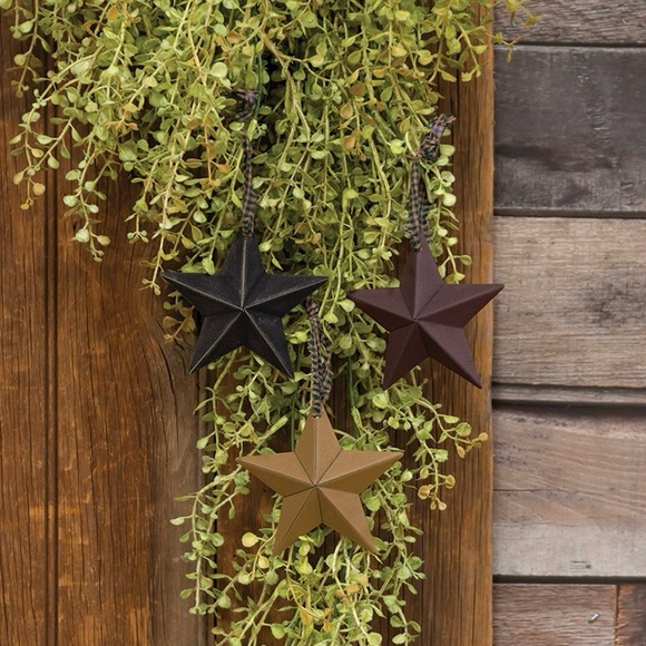 *Hanging Accessory Metal Star Ornaments Set of 3, 3.75” - Picture 3 of 16